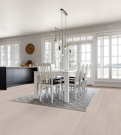 Novafloor 160 Tammi Polar White 1-sauva öljyvahattu & harjattu parketti