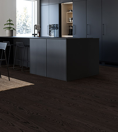 Novafloor 205 Tammi Black Wood 1-sauva öljyvahattu & harjattu parketti