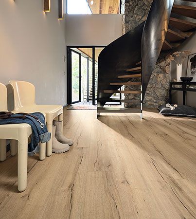 Meister Silent Touch Tammi Light Old Wood 1-sauva PVC-Vapaa Vinyylilattia